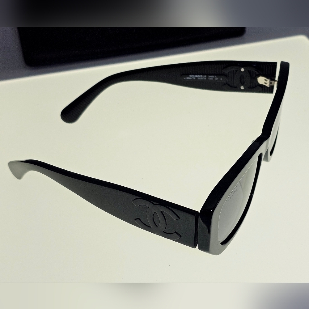 CHANEL CH5493A C.888/T8 Designer Sunglasses | Black Frame | Black & Grey Lenses - Picture 11 of 12